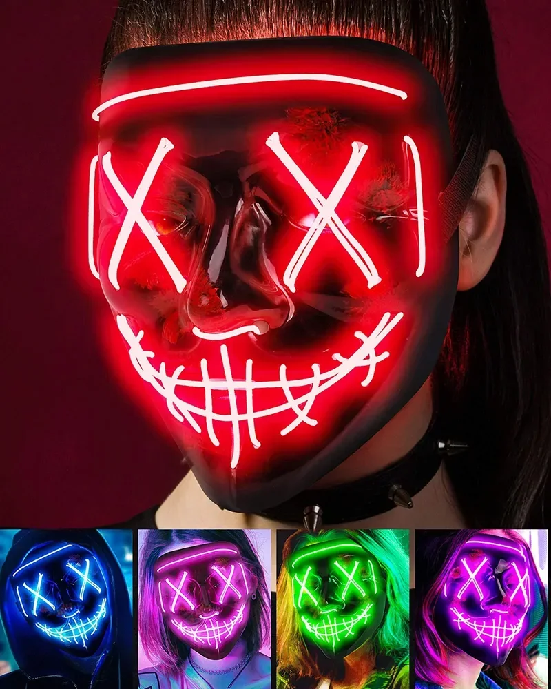 Led Purge Mask Halloween - Беспроводная барная музыкальная фестивальная неоновая маска