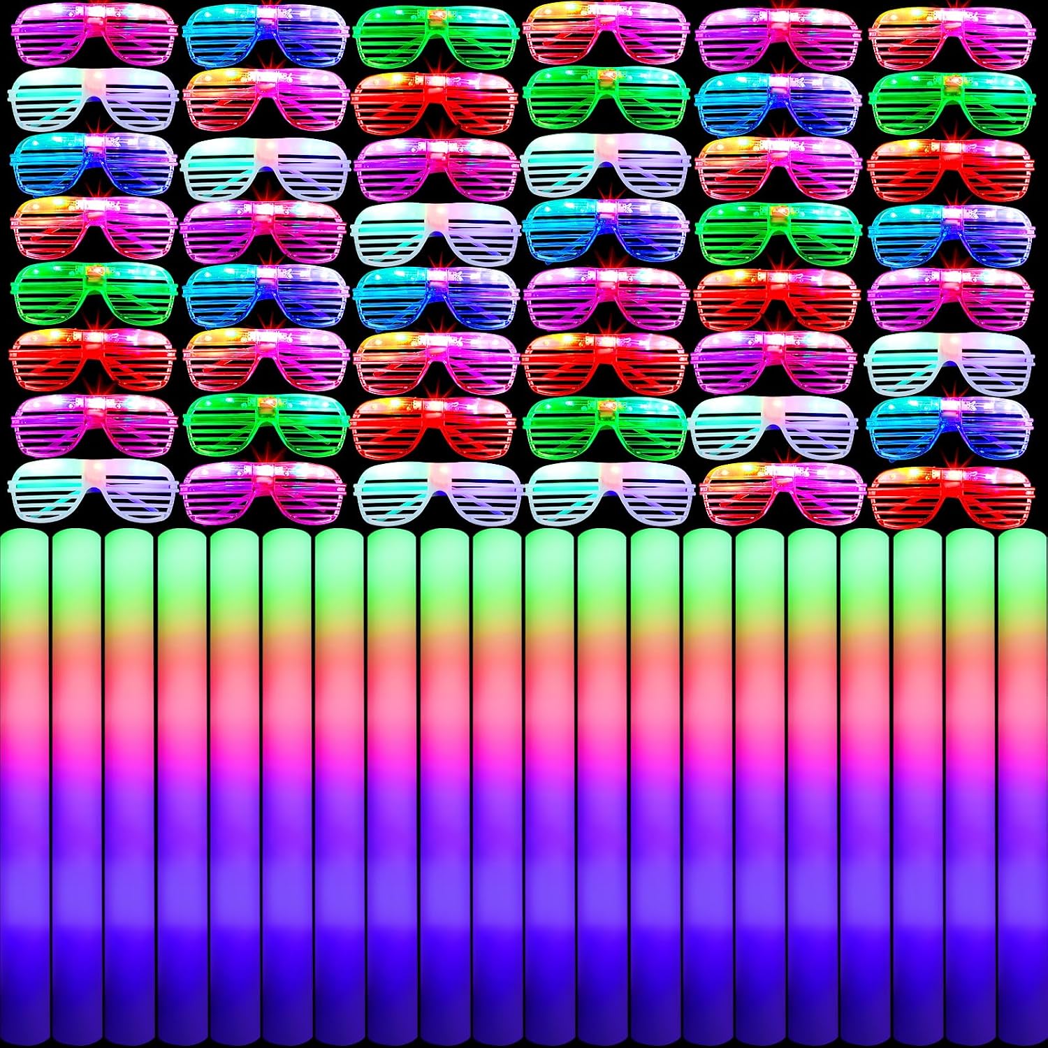 Glow In The Dark Party Glasses - Светящиеся в темноте пенопластовые очки для