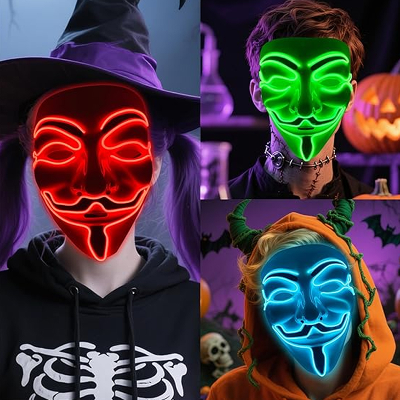 Маска Vendetta LED: Светящаяся – обзор и цена Led Purge Mask Halloween