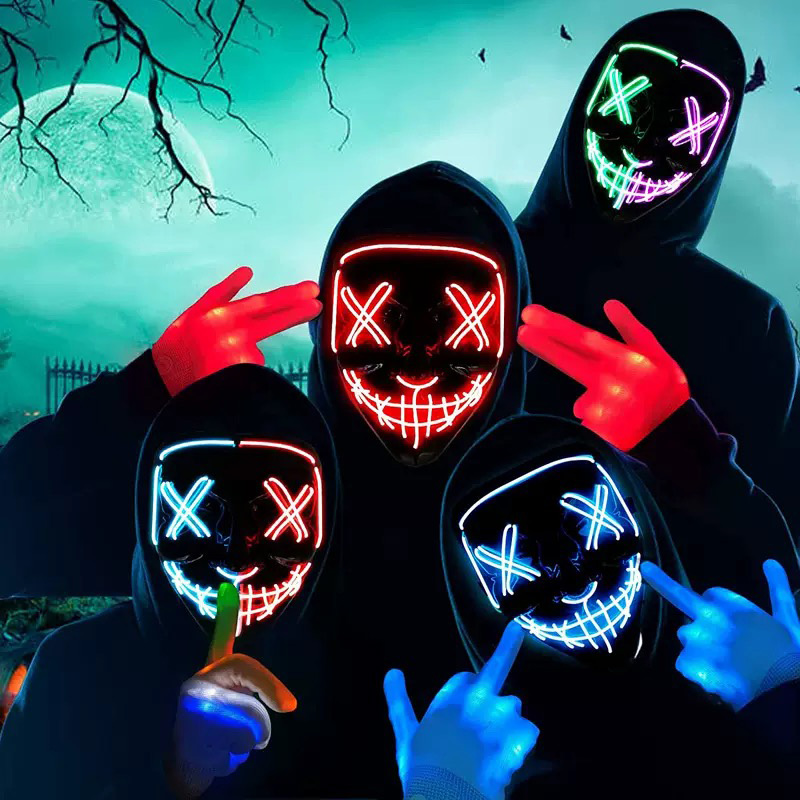 Беспроводные неоновые светящие – обзор и цена Led Purge Mask Halloween