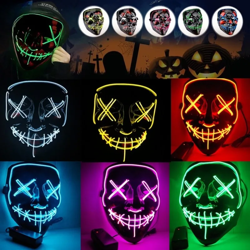 2026 Хэллоуинские товары для в – обзор и цена Led Purge Mask Halloween
